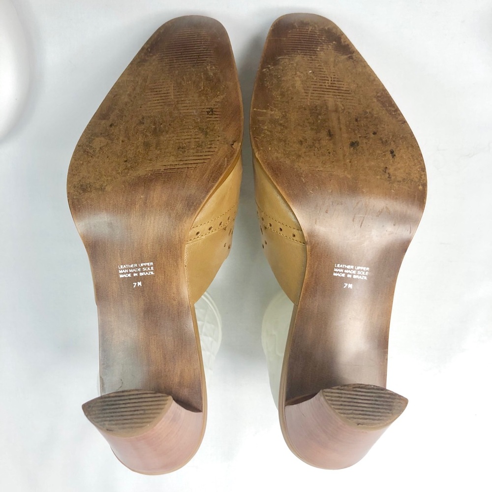 Matisse Tan Cut Out Leather Mules/Clogs Size7M - Picture 4 of 7